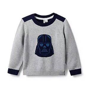 Star Wars Kids Sweater with Darth Vader Design - Gray and Navy